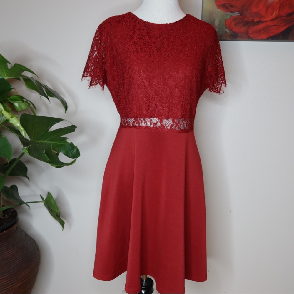 Francesca’s Red Lace Dress